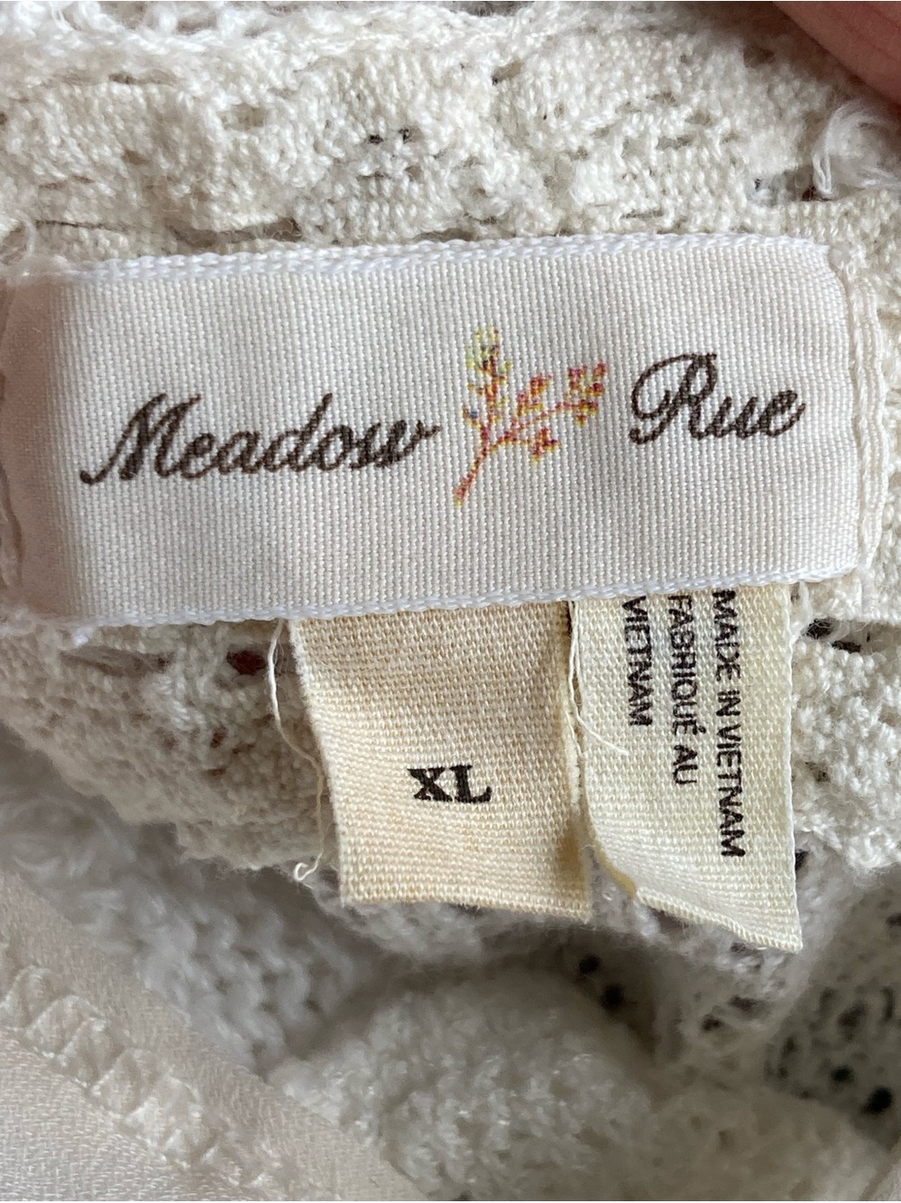 Anthropologie Meadow Rue Carrigan Lace Swing Tank Crochet Cottagecore Boho sz XL - Picture 7 of 10
